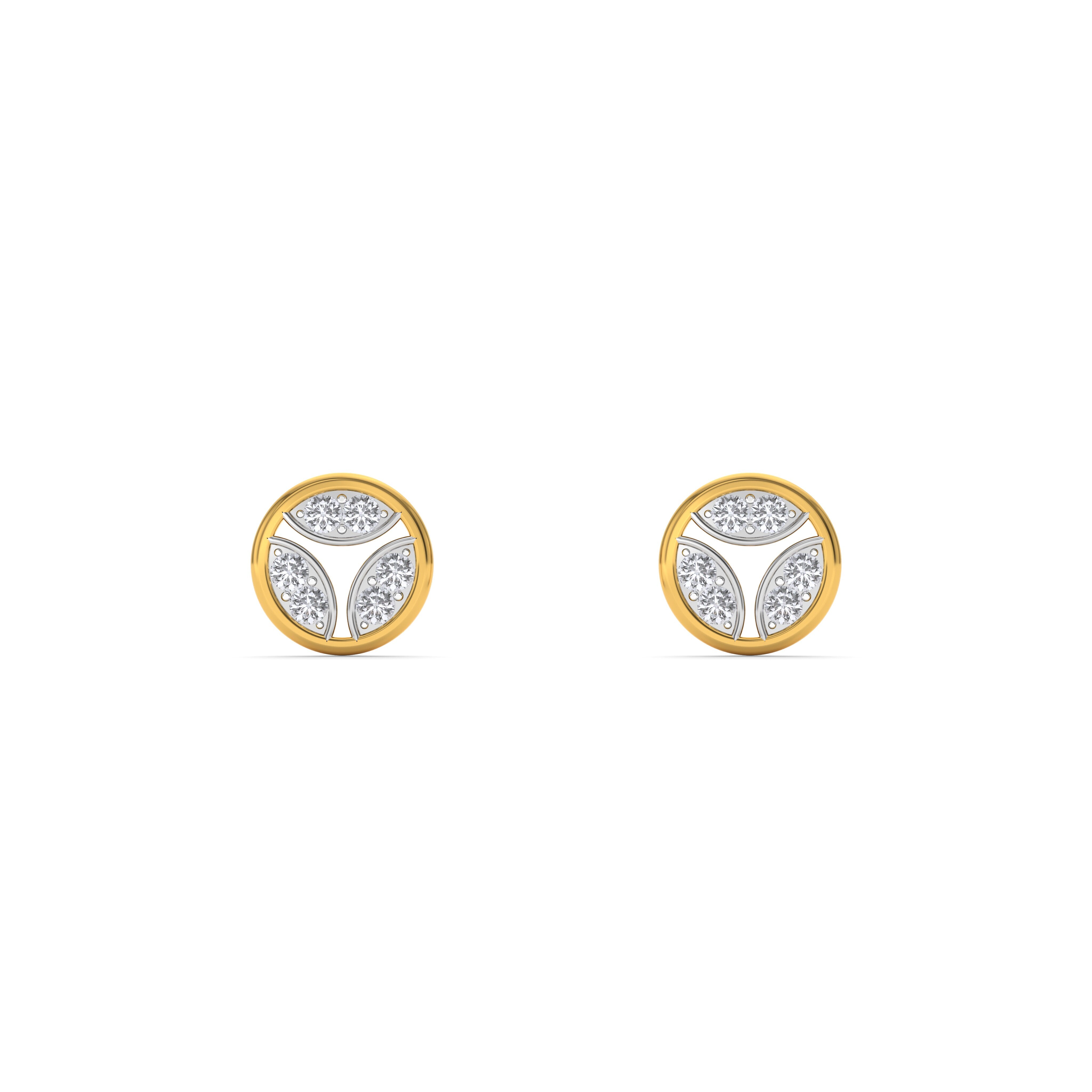 Solstice Round 9KT Gold Lab Grown Diamond Stud Earring – PALMONAS