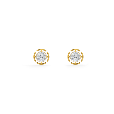 Radiant Grid 9KT Gold Lab Grown Diamond Stud Earring