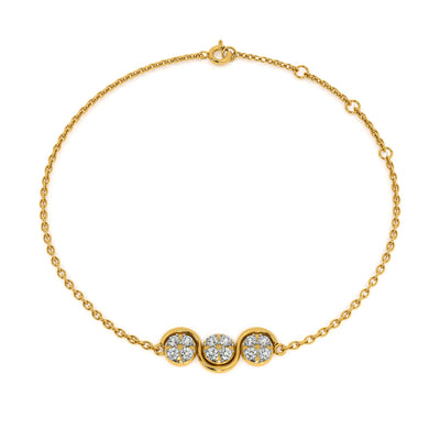 Luna Trio 9KT Gold Lab Grown Diamond Bracelet