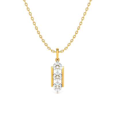 Sleek Prism 9KT Gold Lab Grown Diamond Necklace