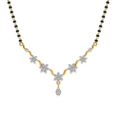 Timeless Petal Glow 9KT Gold Lab Grown Diamond Mangalsutra