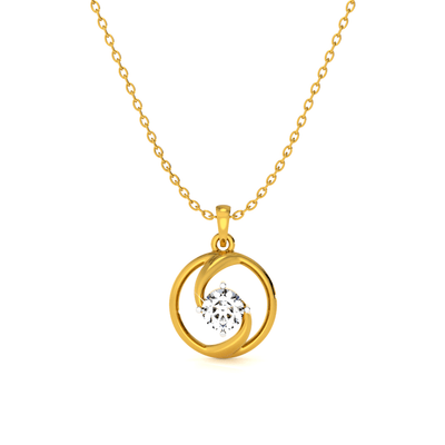 Spiral Glow 9KT Gold Lab Grown Diamond Pendant Necklace