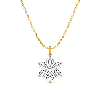 Gleaming Snowbud 9KT Gold Lab Grown Diamond Pendant Necklace
