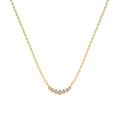 Lustre Flow Bead 9KT Gold Lab Grown Diamond Necklace