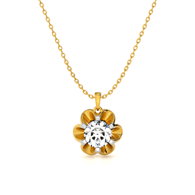 Petal Glow 9KT Gold Lab Grown Diamond Pendant
