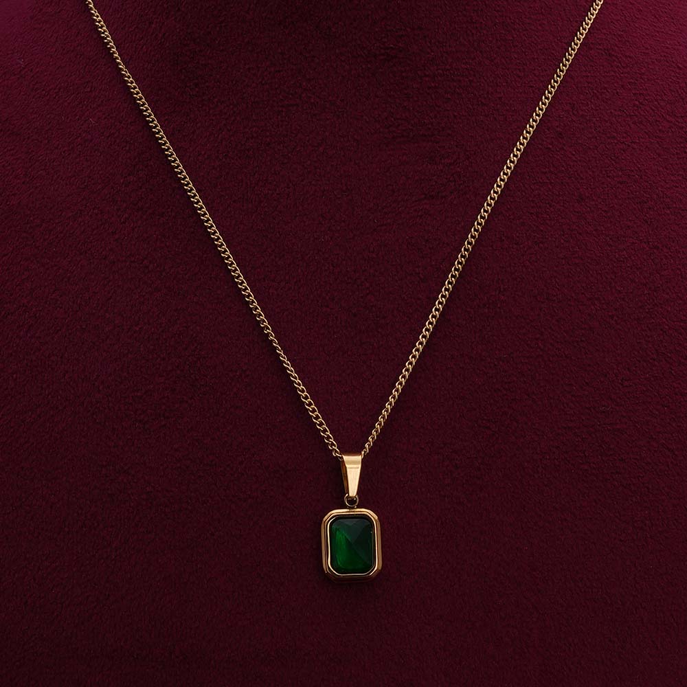 18k Gold Green Gold Chain 18K Gold Mens 1ct Diamond 2ct Green