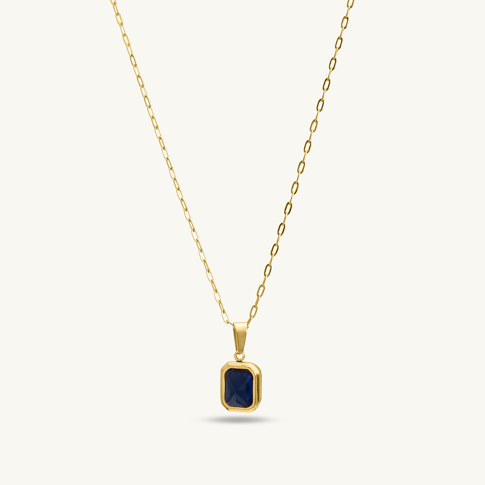 Everyday Exquisite Blue Stone Gold Necklace – PALMONAS