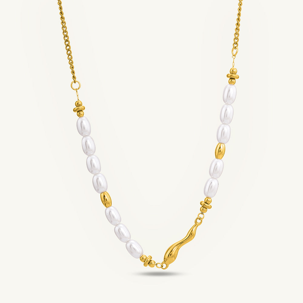 Natural Pearl Gold Necklace – PALMONAS