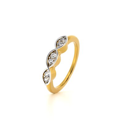 Triple Twist 9KT Gold Lab Grown Diamond Ring