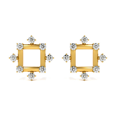 Elegant Edges 9KT Gold Lab Grown Diamond Stud Earring