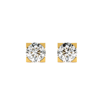 Square Shine 9KT Gold Lab Grown Diamond Earrings