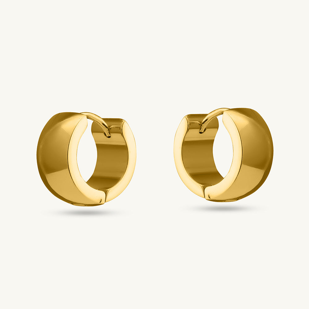 Plain Gold Round Bali Earrings – PALMONAS - Main Image