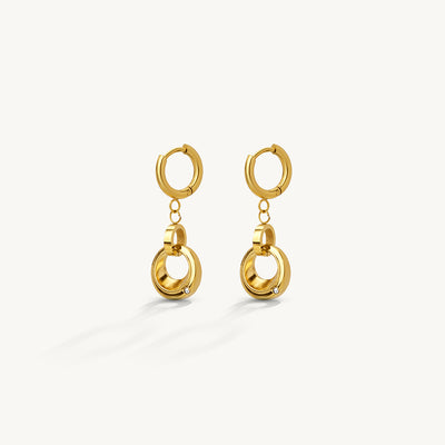 Layered Hoop Charm Earrings