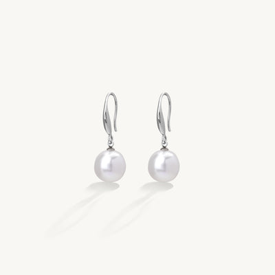 Elegant Single Pearl Drop Earrings