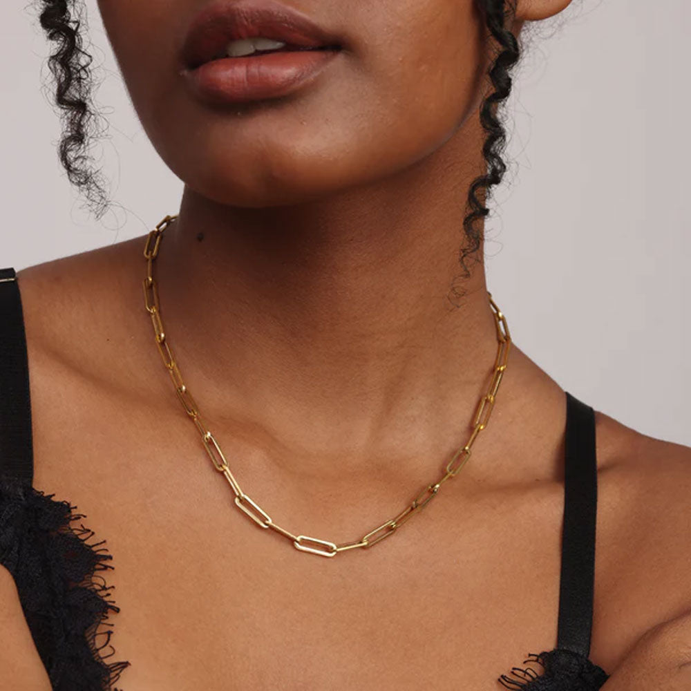 Small paperclip online chain necklace