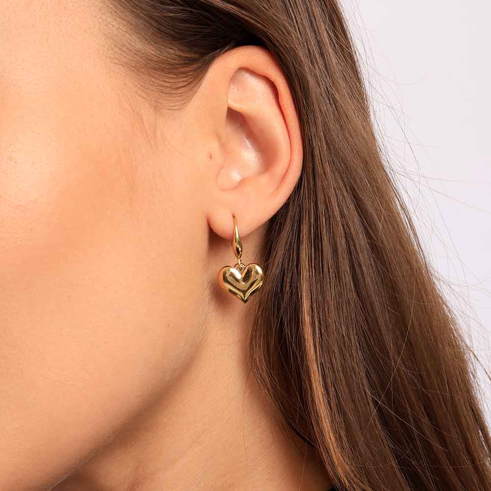 2024 14k Heart Earrings Dangling with beautiful design