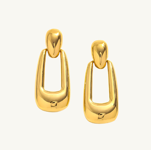 Rectangle Buckle Drop Earrings