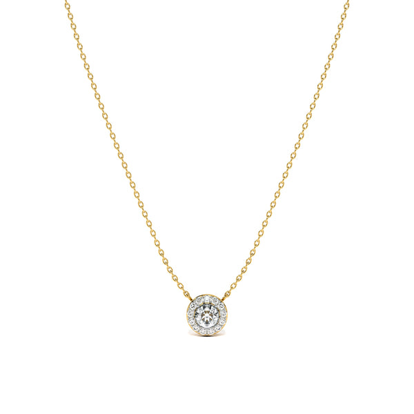 0.14 Carat Dazzling Cluster 9KT Gold Lab Grown Diamond Necklace