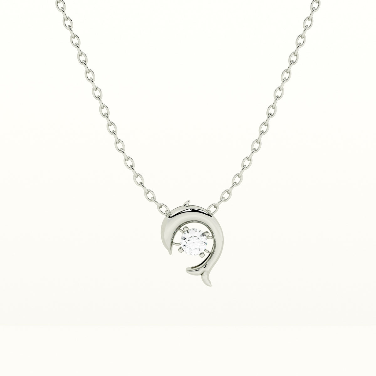 Crystal Dolphin 925 Sterling Silver Necklace