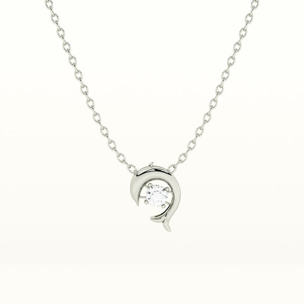 Crystal Dolphin 925 Sterling Silver Necklace - Image 1