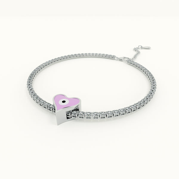 Dainty Charm 925 Sterling Silver Tennis Bracelet