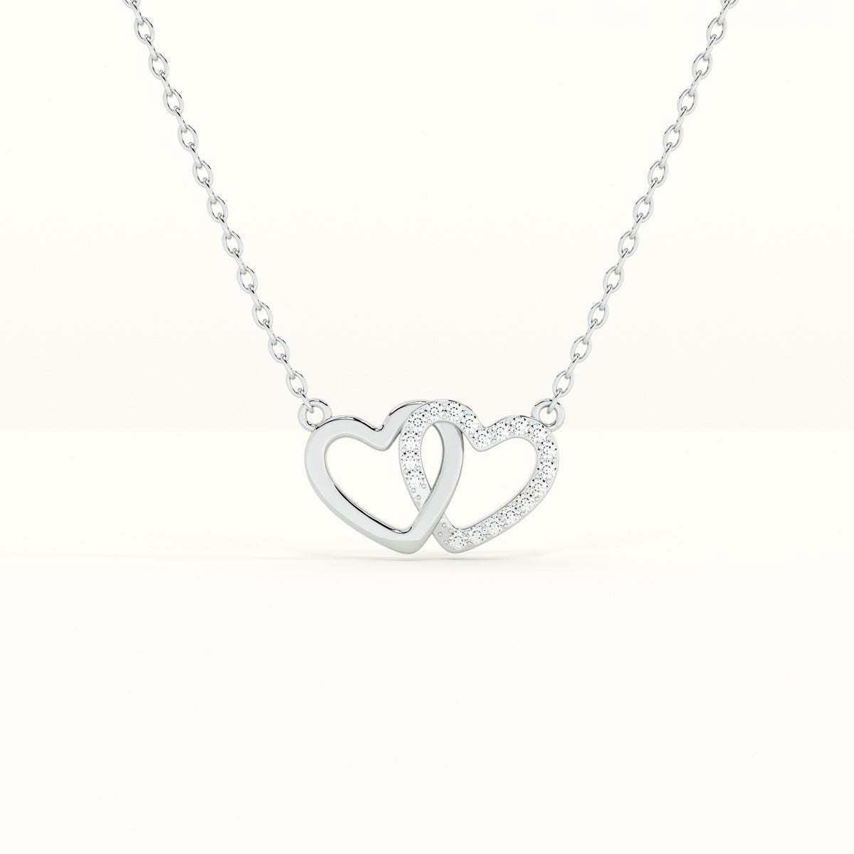 Linked Heart 925 Sterling Silver Necklace