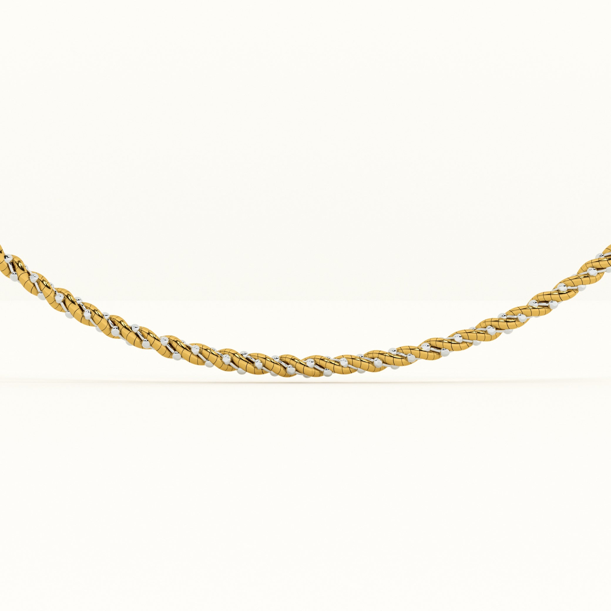 Twisted Gold 925 Sterling Silver Chain Necklace - view 3