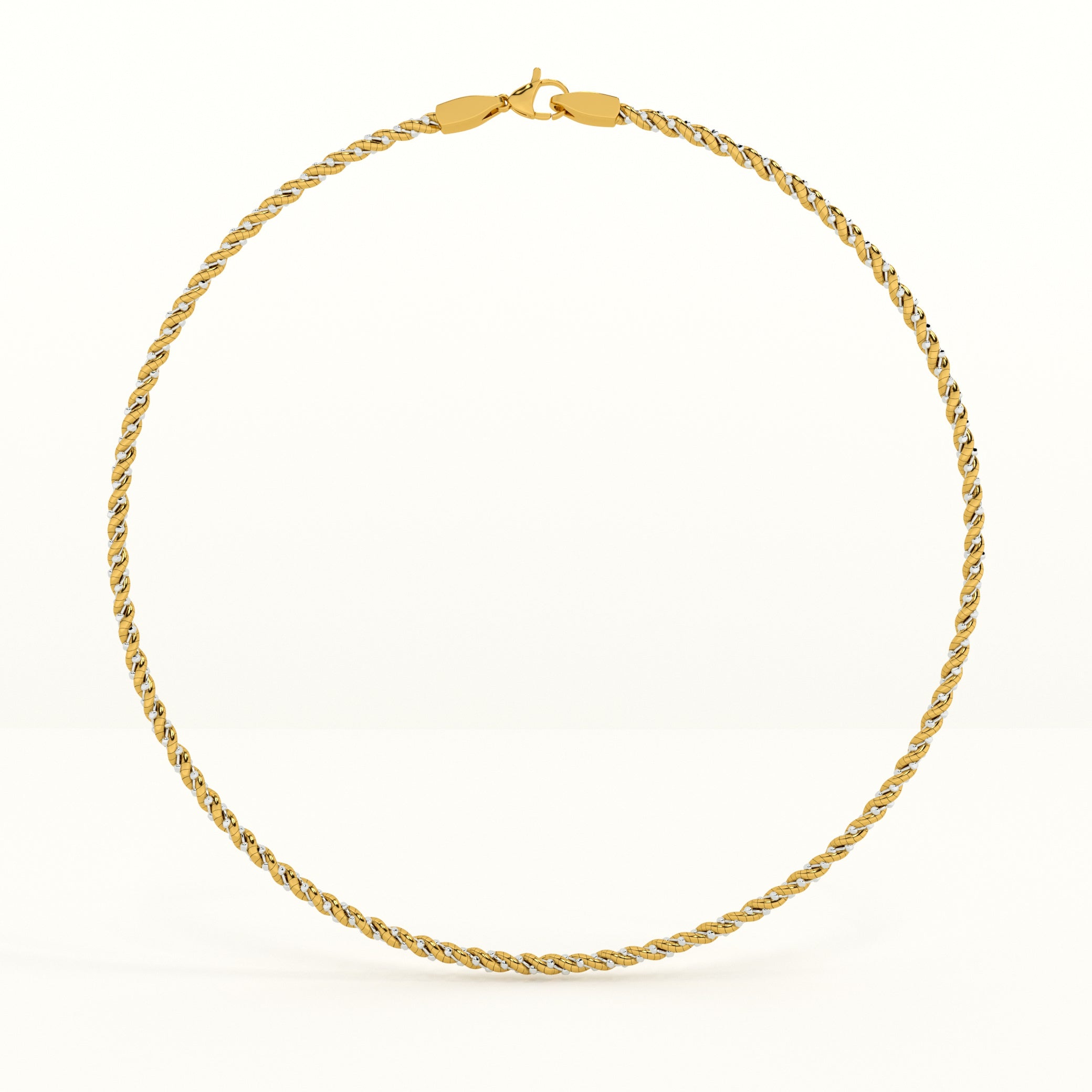 Twisted Gold 925 Sterling Silver Chain Necklace - view 2