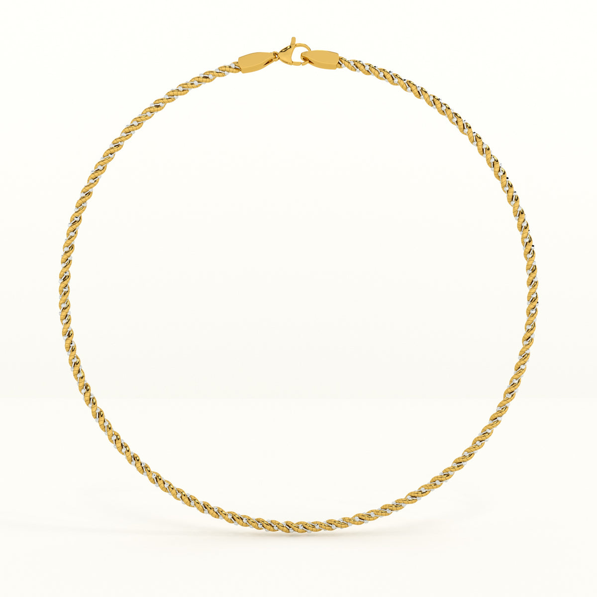 Twisted Gold 925 Sterling Silver Chain Necklace