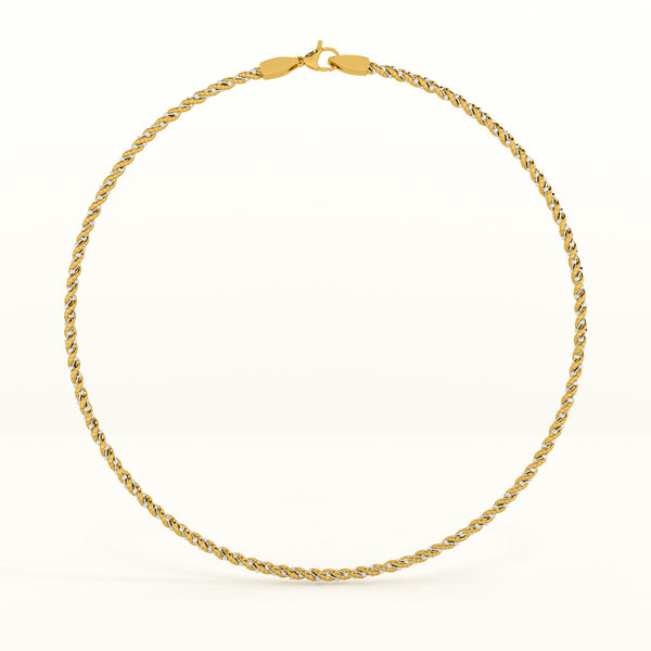 Twisted Gold 925 Sterling Silver Chain Necklace - Image 1