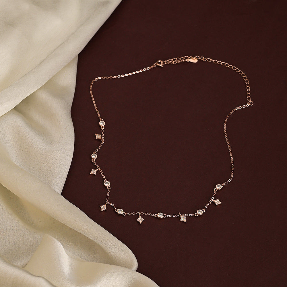 Diamond Affair Necklace- 18k Rose Gold Vermeil - view 4