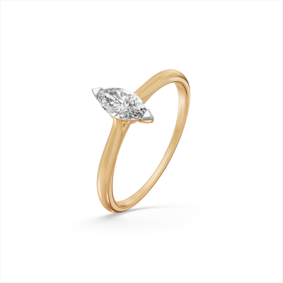 Marquise Solitaire 9KT Gold Lab Grown Diamond Ring