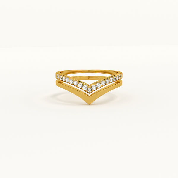 Stack Chevron Diamond Ring