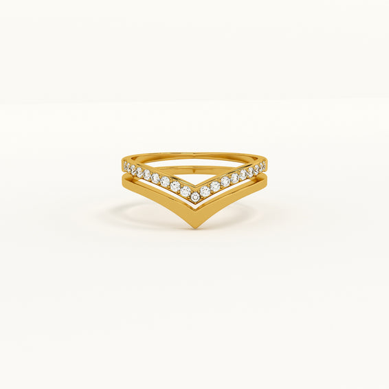 Stack Chevron Diamond Ring