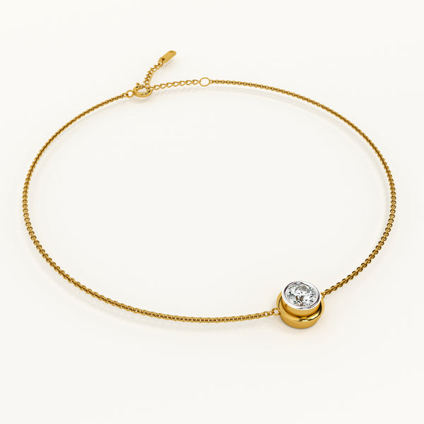 Single Solitaire Lab Grown Diamond + Gold Vermeil Bracelet