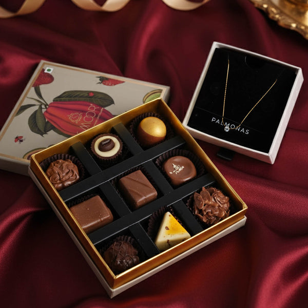 Palmonas Delicate Diamond Studded Necklace X Smoor Couverture Chocolate Box