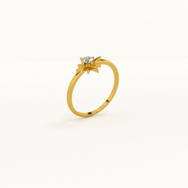 Twinkling Star Lab Grown Diamond + Gold Vermeil Ring