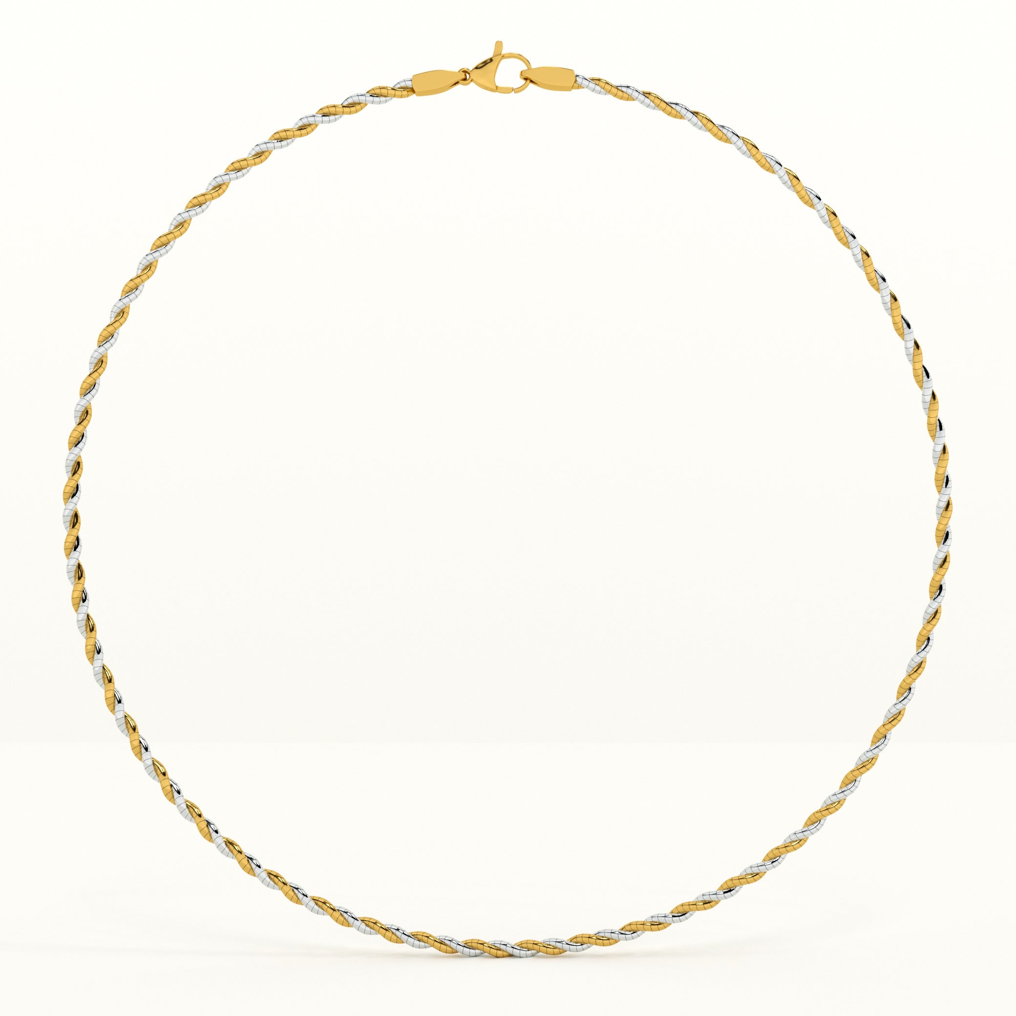 Two-Tone Twisted 925 Sterling Silver Necklace - view 2