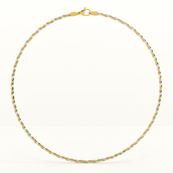 Two-Tone Twisted 925 Sterling Silver Necklace - Image 1