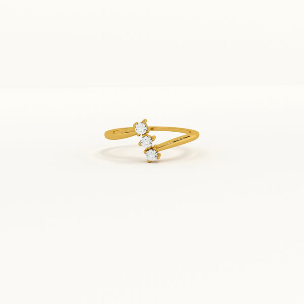 Trinity Sparkle Lab Grown Diamond + Gold Vermeil Ring