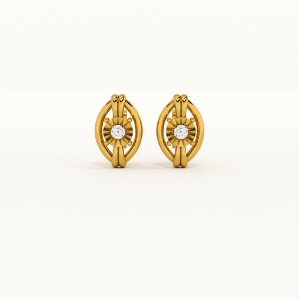 Ornate Glow Lab-Grown Diamond + Gold Vermeil Studs