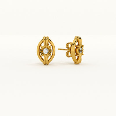 Ornate Glow Lab-Grown Diamond Customizable Stud Earring