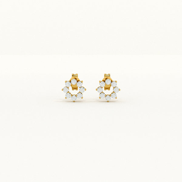 Elegant Floral Lab-Grown Diamond + Gold Vermeil Studs