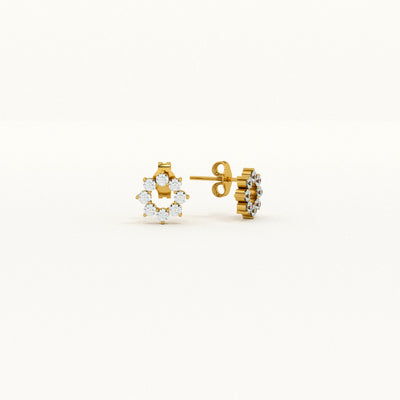 Elegant Floral Lab-Grown Diamond Customizable Stud Earring