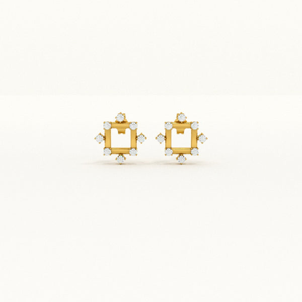 Elegant Edges Lab-Grown Diamond + Gold Vermeil Studs