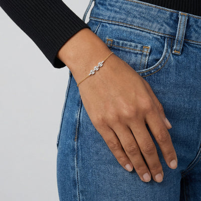 Aurelium Linked 9KT Gold Lab Grown Diamond Bracelet