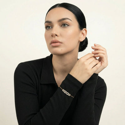 Solvara Linked 9KT Gold Lab Grown Diamond Bracelet