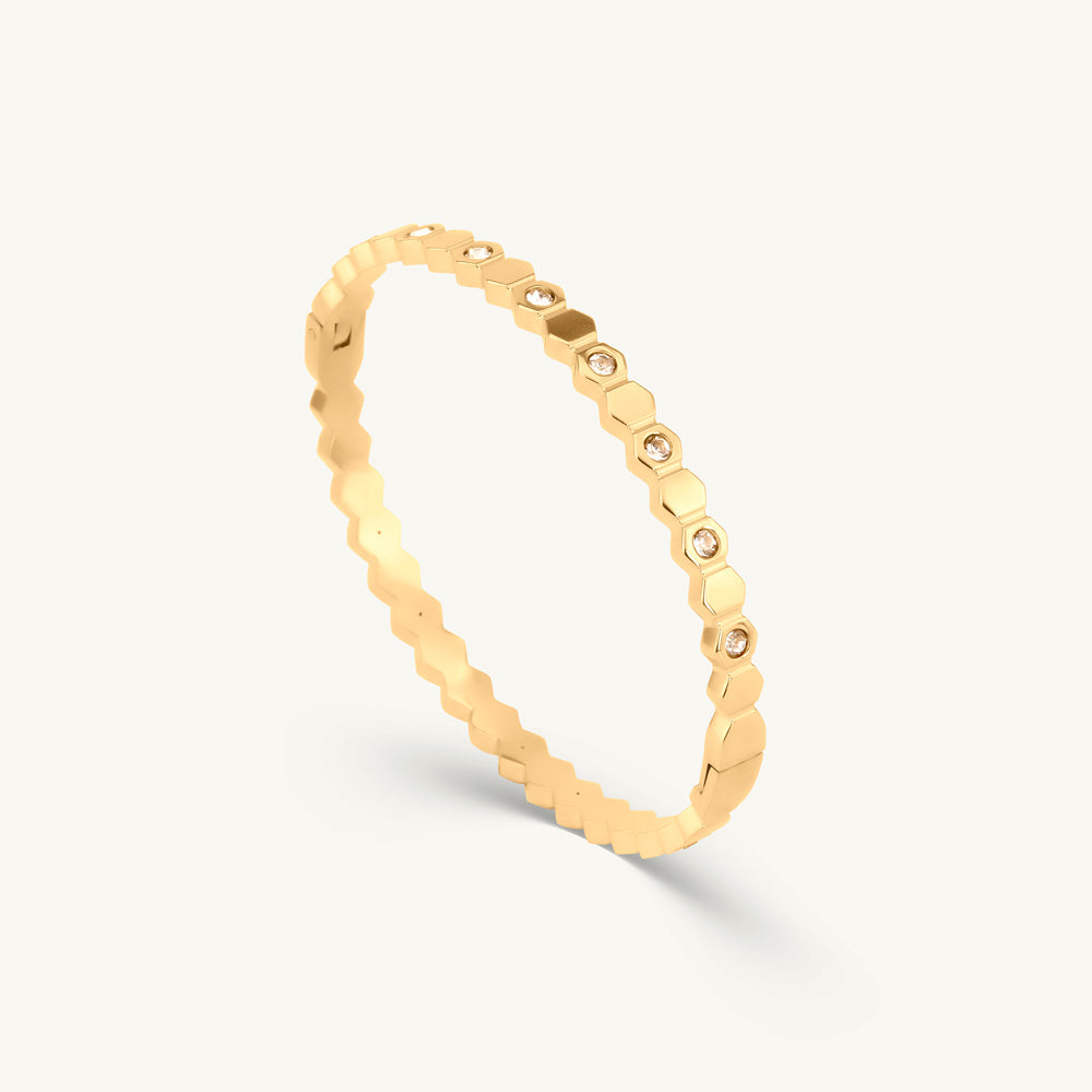 Hexa Glow Crystal Bangle Bracelet