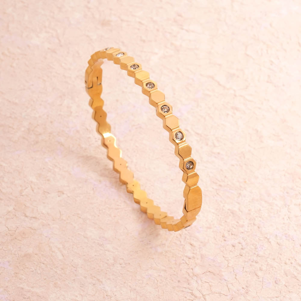 Hexa Glow Crystal Bangle Bracelet - view 4