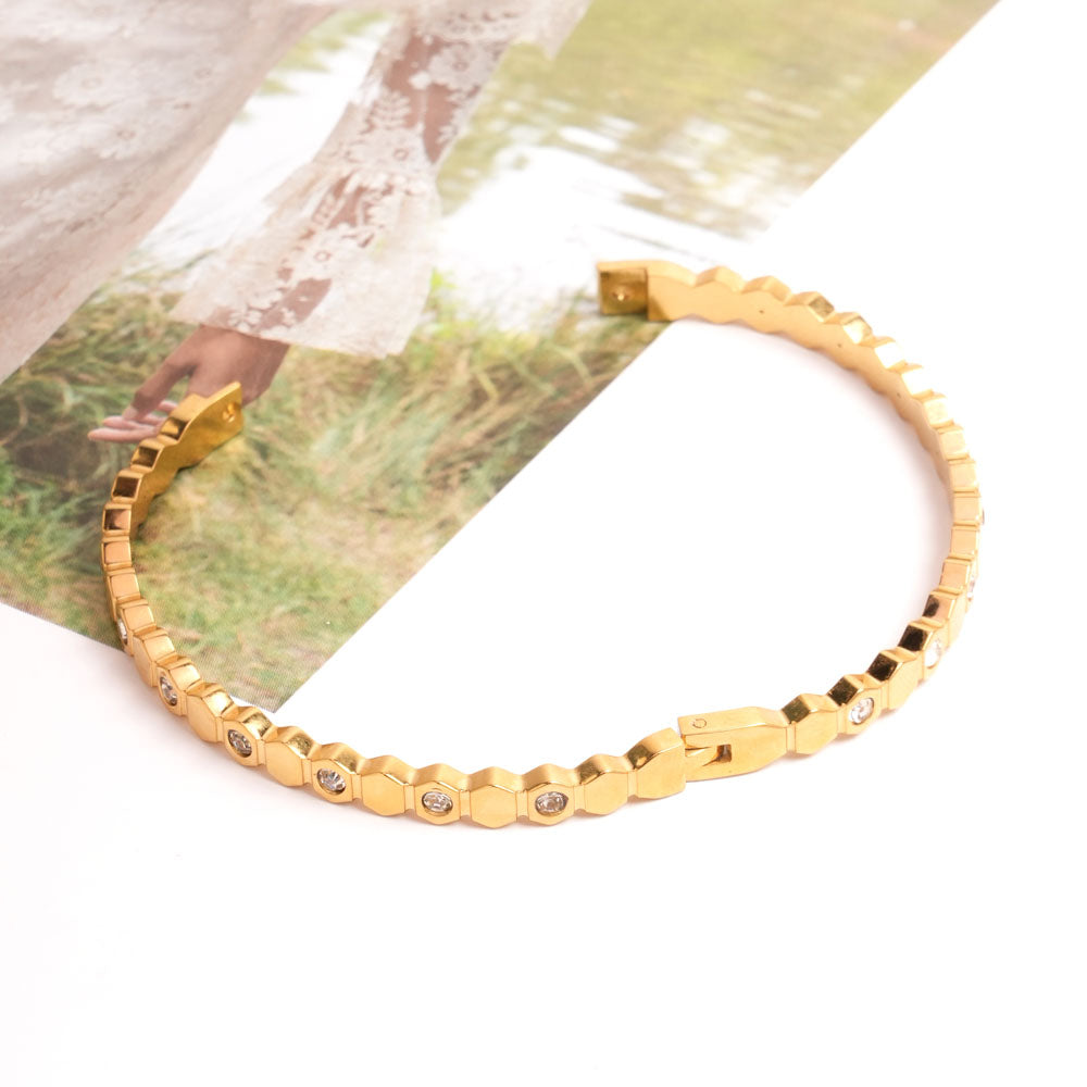 Hexa Glow Crystal Bangle Bracelet - view 5